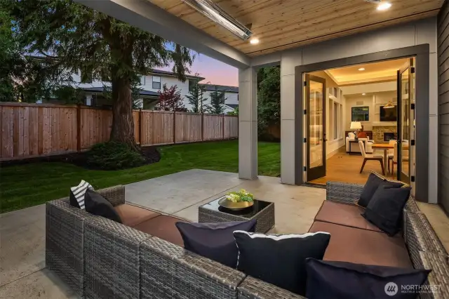 Secluded outdoor covered living area