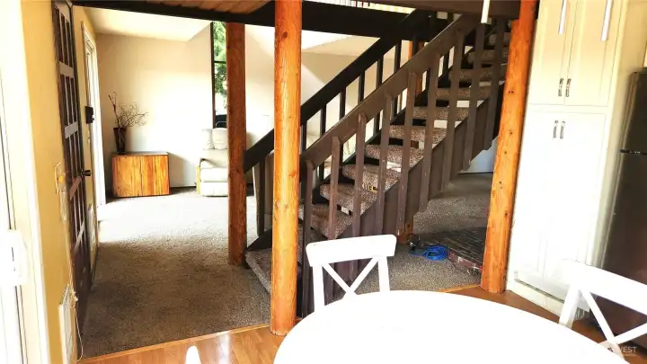 Kitchen into living room