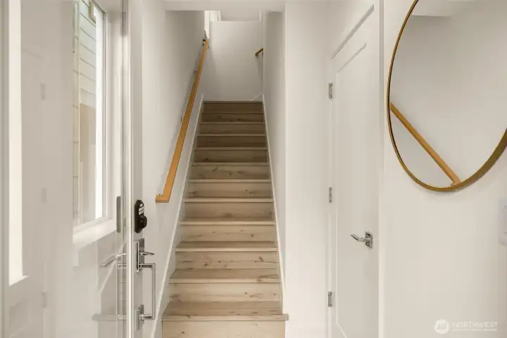 Photos are of a staged model home - with similar floor plan, finishes & features.