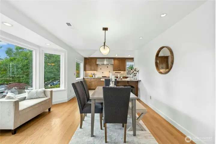 Spacious dining room will hold your holiday gatherings.