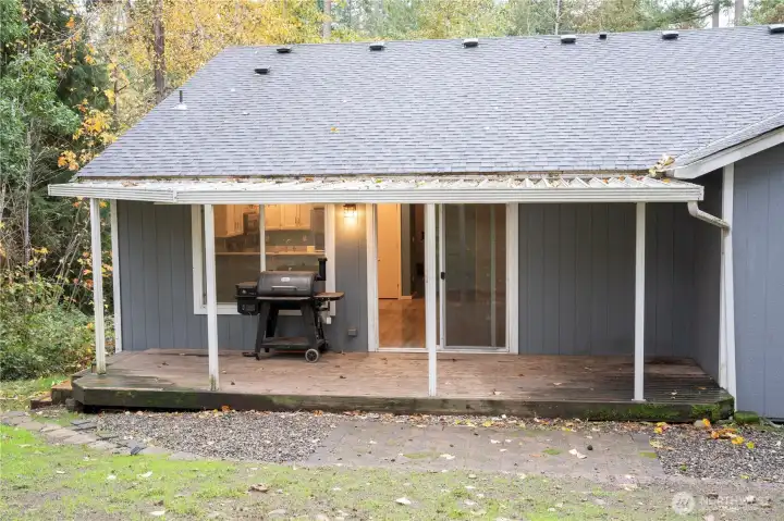 Spacious backyard deck perfect for entertaining guests and enjoying outdoor gatherings.