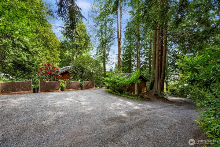 Plentiful parking for 10+ cars.