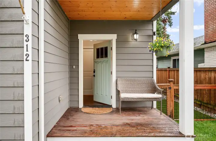 Covered front porch entry