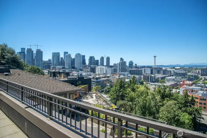 Facing southwest from the private patio.