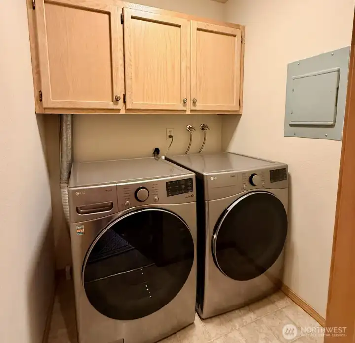 Big laundry room with newer washer & dryer that stay w/the unit!