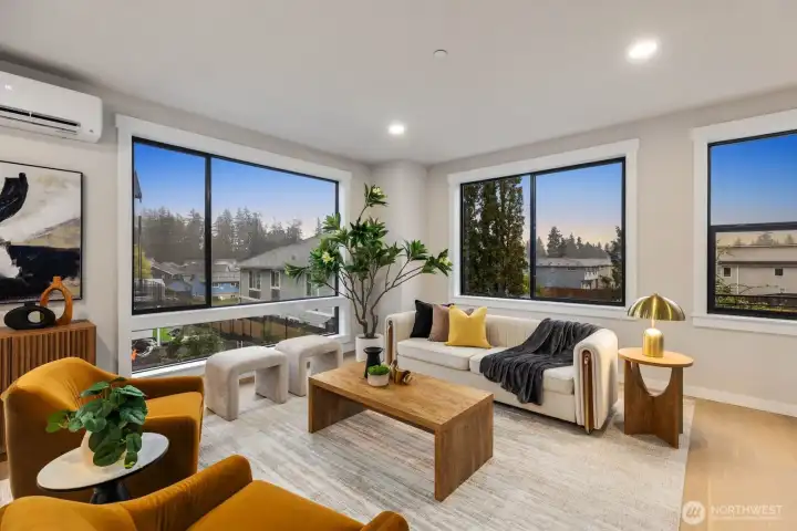 Expansive windows that fill the home with abundant natural light.