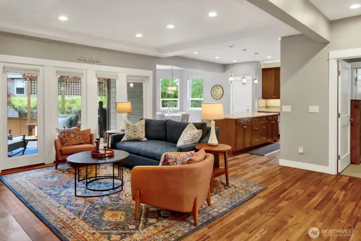 Open concept great room filled with natural light and indoor-outdoor flow