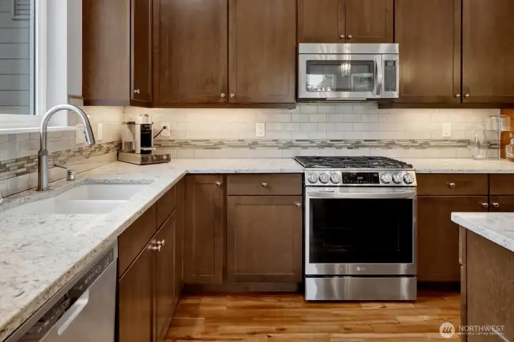 Kitchen detail showcasing quality finishes and workspace