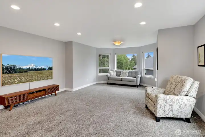Upstairs family room with flexible living options