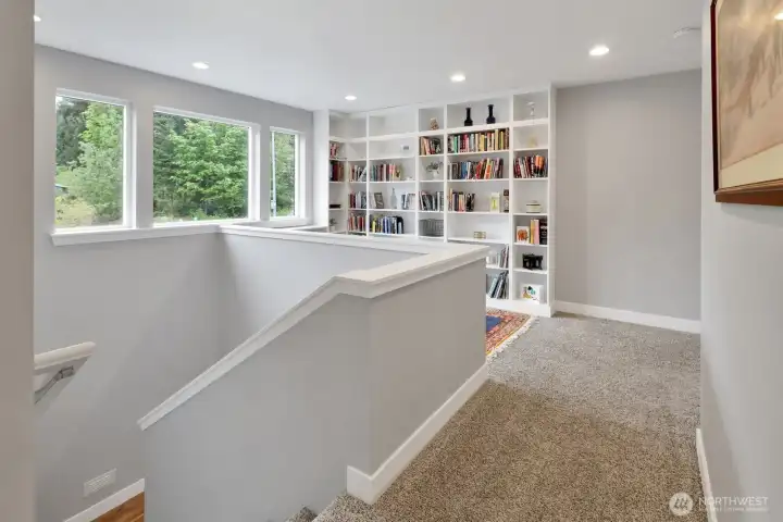 Loft overlook connecting upper and main living areas