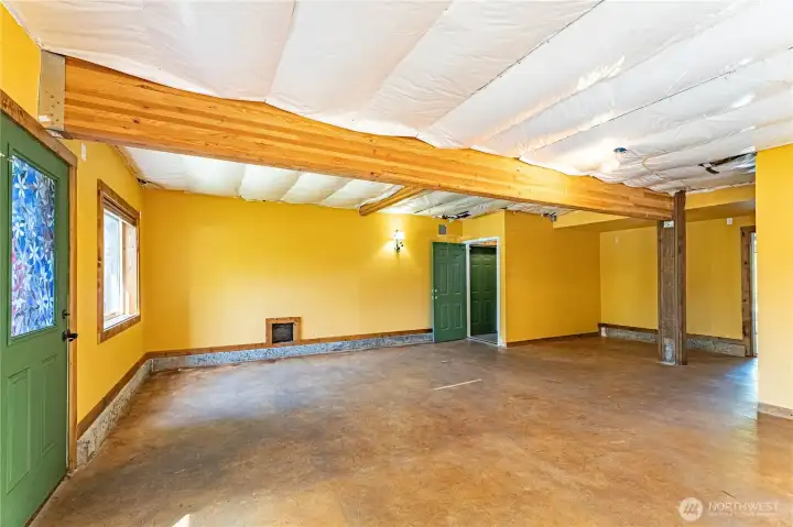 Unfinished lower level space