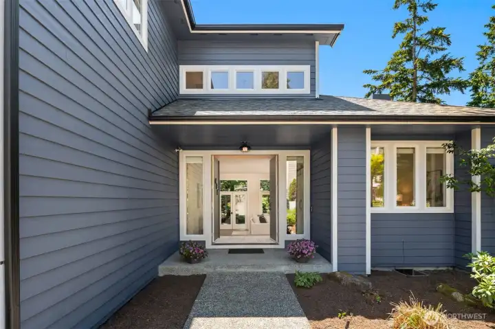 Tall double entry doors greet you.