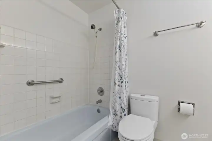 Bathroom with tub.