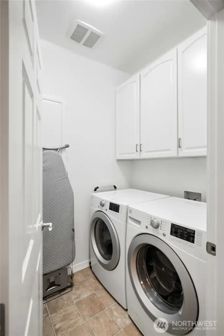 Laundry/utility room with front load washer/dryer. Laundry/utility room with front load washer/dryer.