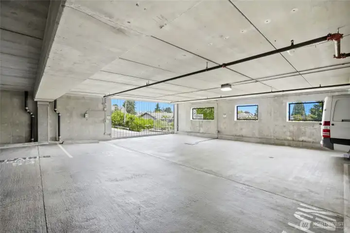 Parking garage entrance. Parking garage entrance.