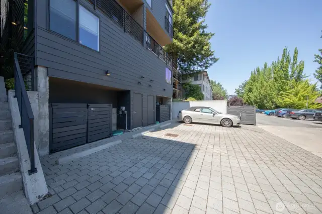Designated parking spot with Level 2 EV charging.