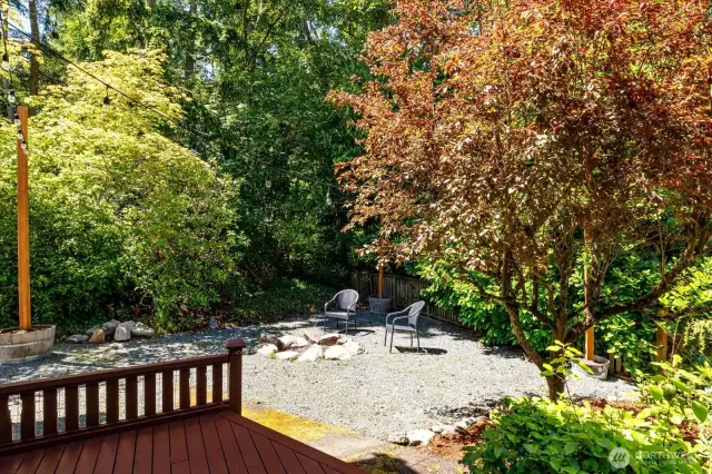This is the area that has been used for gatherings around the bonfire...just to the left of the deck.