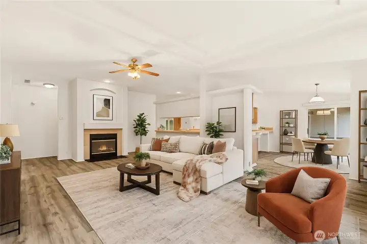 Virtually Staged Family Room