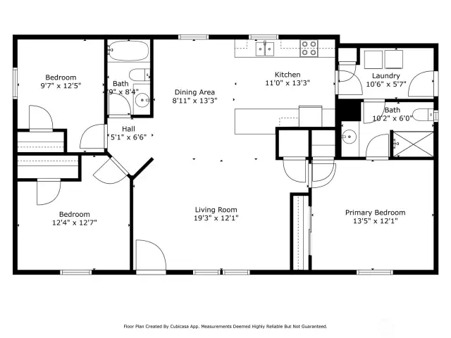 Floor plan of home showing great split bedroom design!