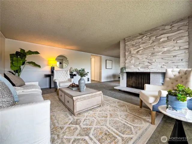 Cozy up by the fireplace during winter afternoons, all while savoring uninterrupted lake views year-round.