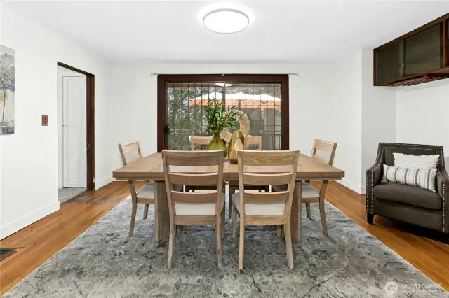 The sliding door accesses the large deck.