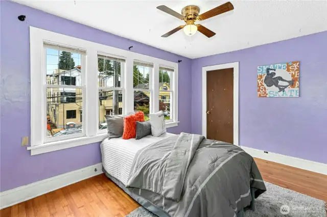 The second of the upper-level bedrooms.