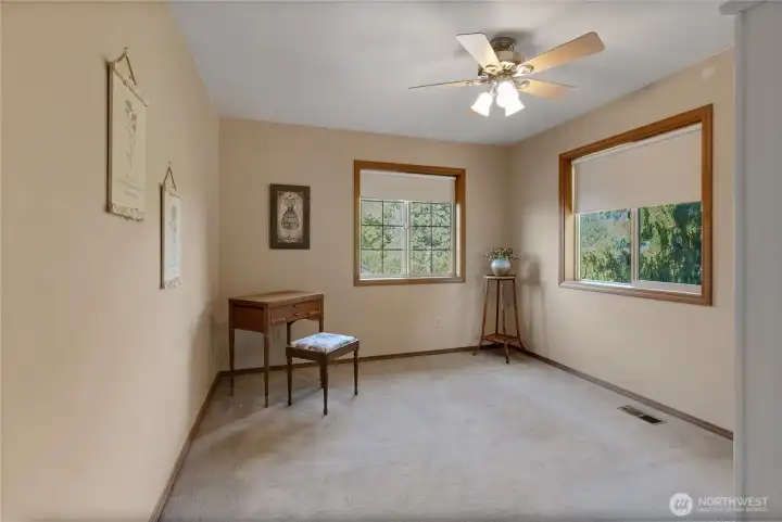 Bedroom #5 does not have a closet but there is an Armoire in the room.