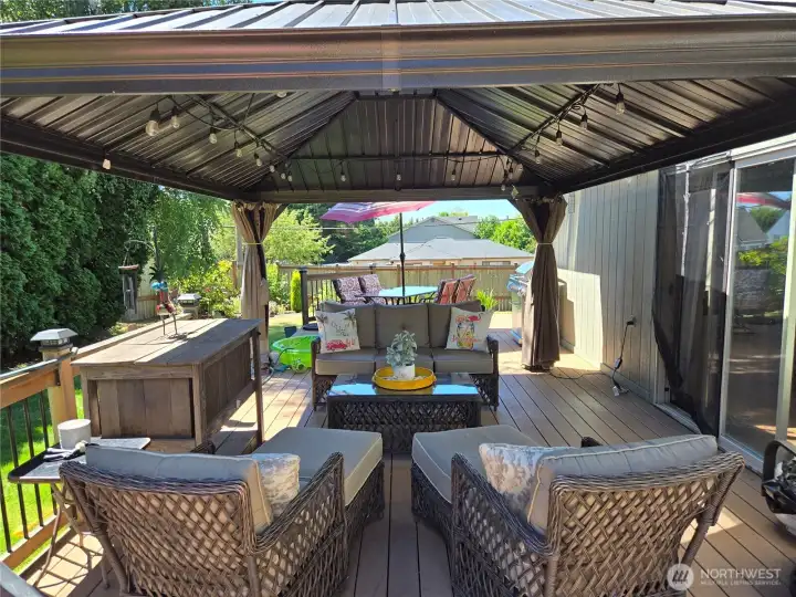 This is a photo of the deck with furniture.