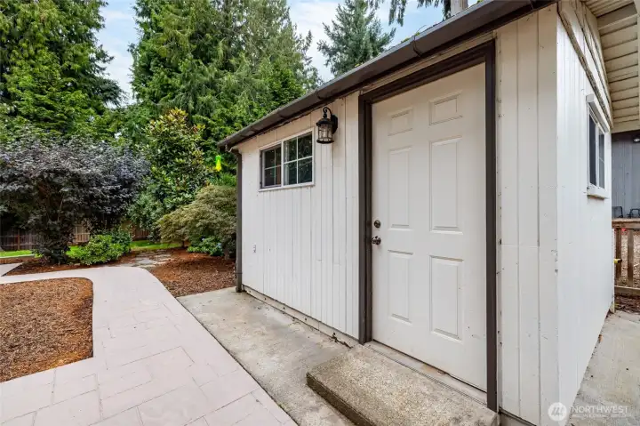 Storage shed.