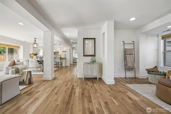 Open concept design invites natural light throughout the home.