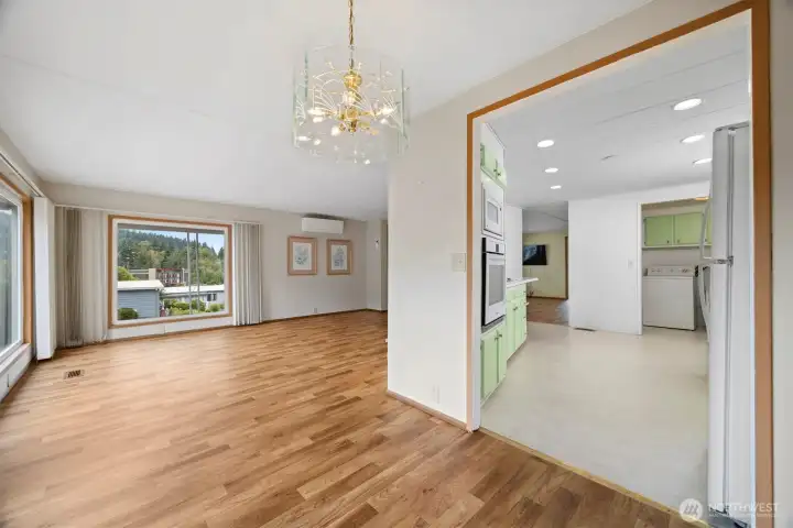 Dining area and open livng room