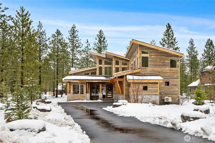 Oversized driveway for ample parking with 3 car garage.
