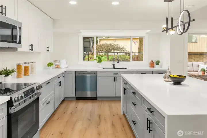 Completely updated kitchen with all new appliances, counters and cabinetry.