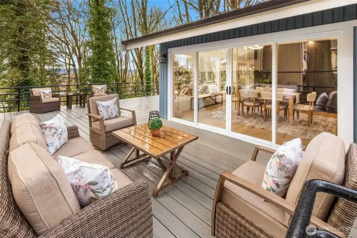 Wrap-around deck is perfect for relaxing or entertaining