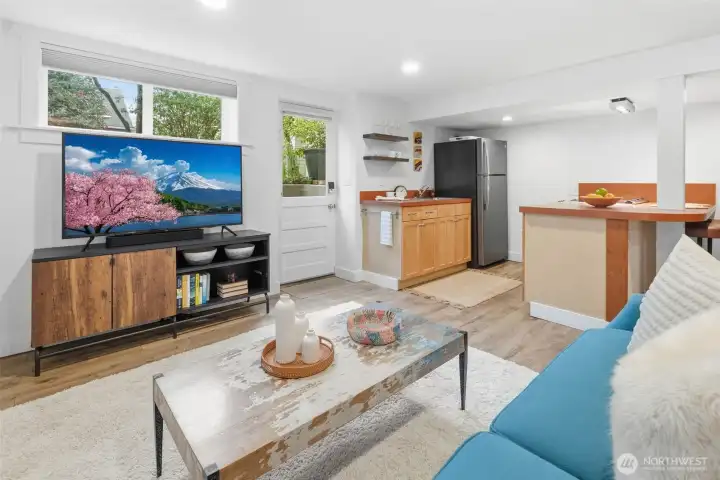 Currently used as a mother-in-law suite- the lower level has a separate entrance and its own kitchen.