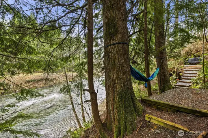 Private riverfront living with 103 feet of high-bank frontage along the South Fork of the Snoqualmie River.