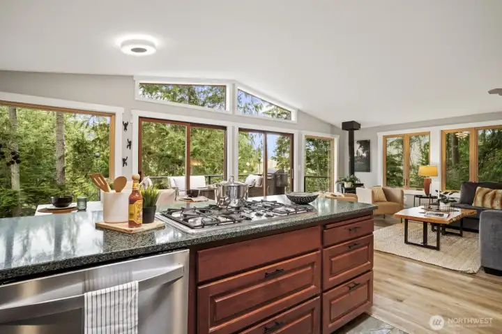 Kitchen features newer stainless steel appliances, all included with the home.