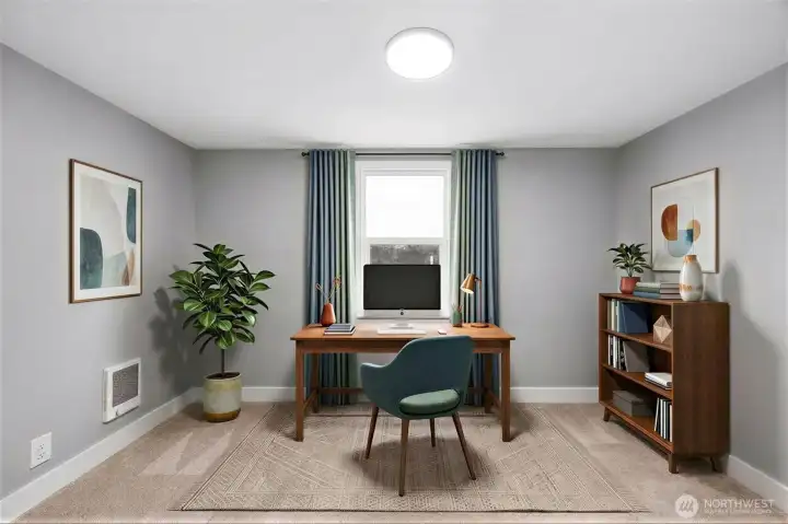 Virtually Staged South facing bedroom