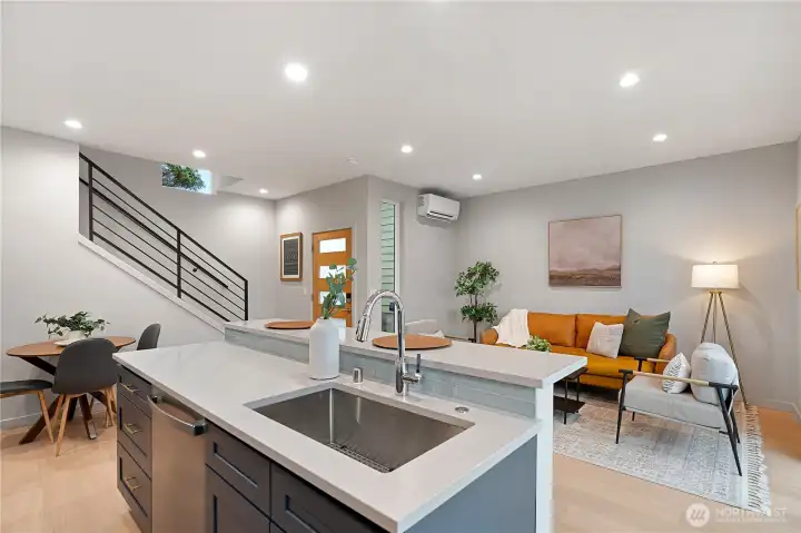 Easy flowing space is perfect for entertaining.