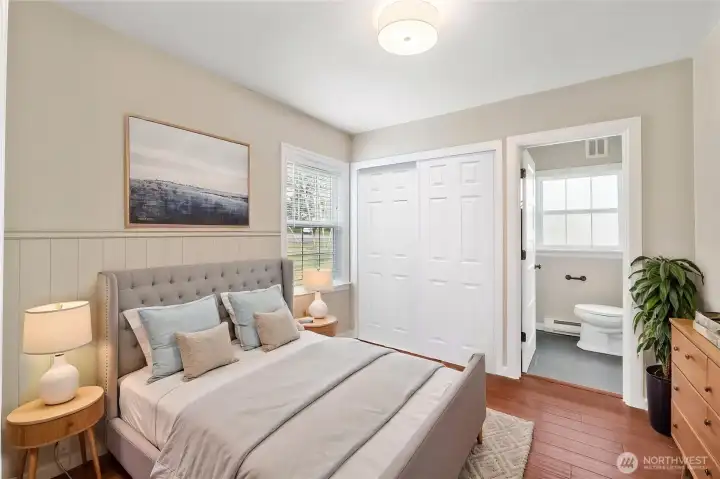 Virtually staged bedroom