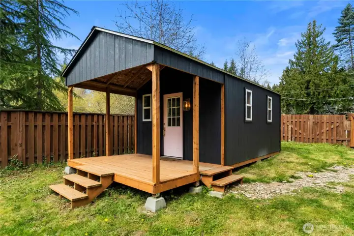 Studio building with covered porch