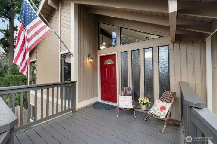 Your large front deck is perfect for a quiet conversation or socializing with your cul-de-sac neighbors.