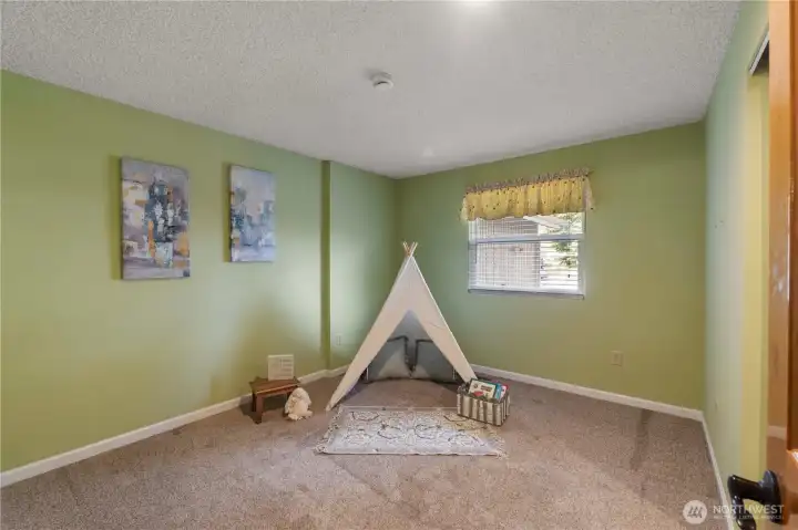 Second guest room.  All the bedrooms have solid hickory doors with the fixtures.