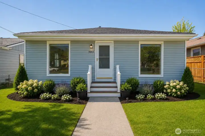 **Virtual Stage of a curb appeal update, listing ideas**