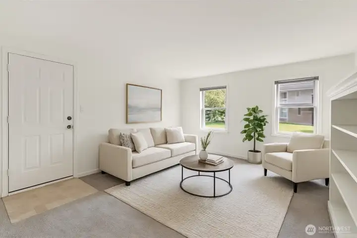 Living room with virtual staging