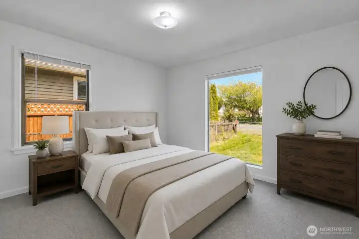 Bedroom with virtual staging.
