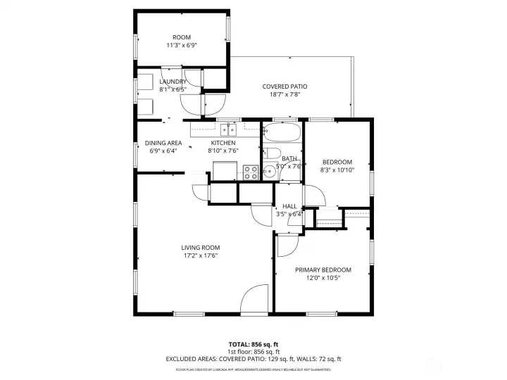 Floor plan of 920 sq feet.