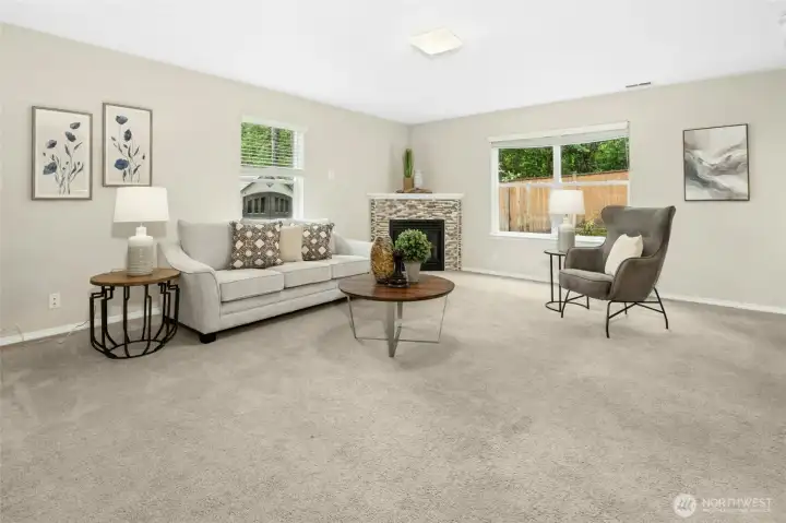 Spacious Great room filled with natural light