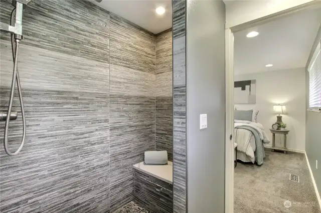 Ensuite bathroom with amazing tile.