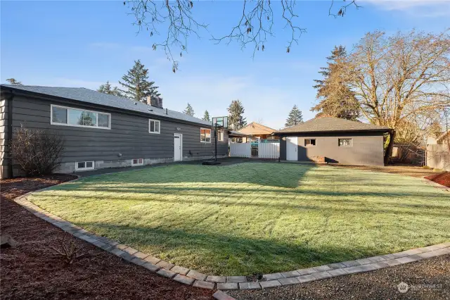 LANDSCAPED BACK YARD W/ SPRINKLERS